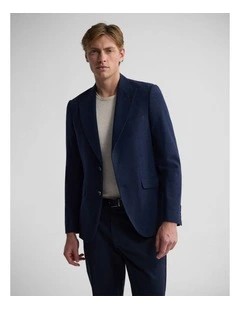 Blake Wool Blend Peak Lapel Blazer in Navy