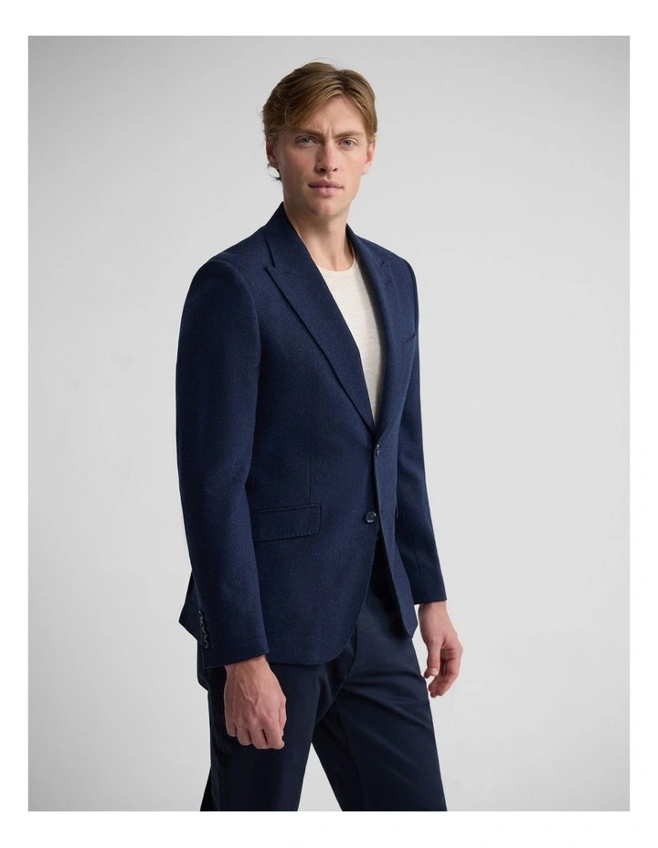 Blake Wool Blend Peak Lapel Blazer in Navy image 3