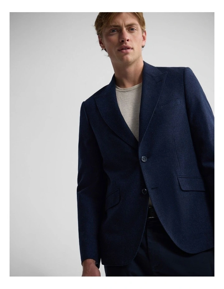 Blake Wool Blend Peak Lapel Blazer in Navy image 4