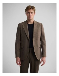 Blake Wool Blend Peak Lapel Blazer in Brown