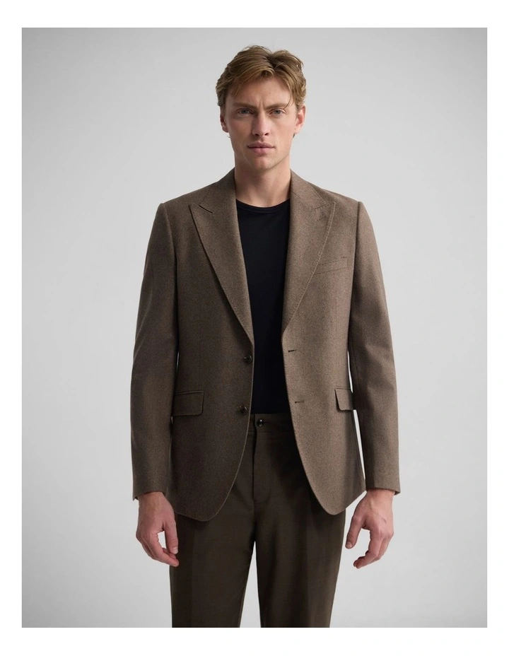 Blake Wool Blend Peak Lapel Blazer in Brown image 1