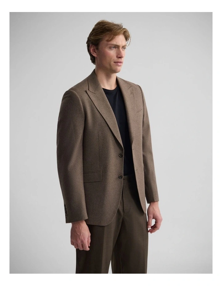 Blake Wool Blend Peak Lapel Blazer in Brown image 3