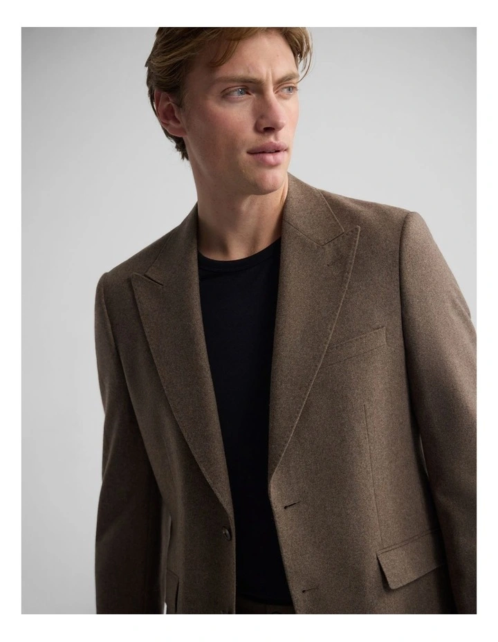 Blake Wool Blend Peak Lapel Blazer in Brown image 4