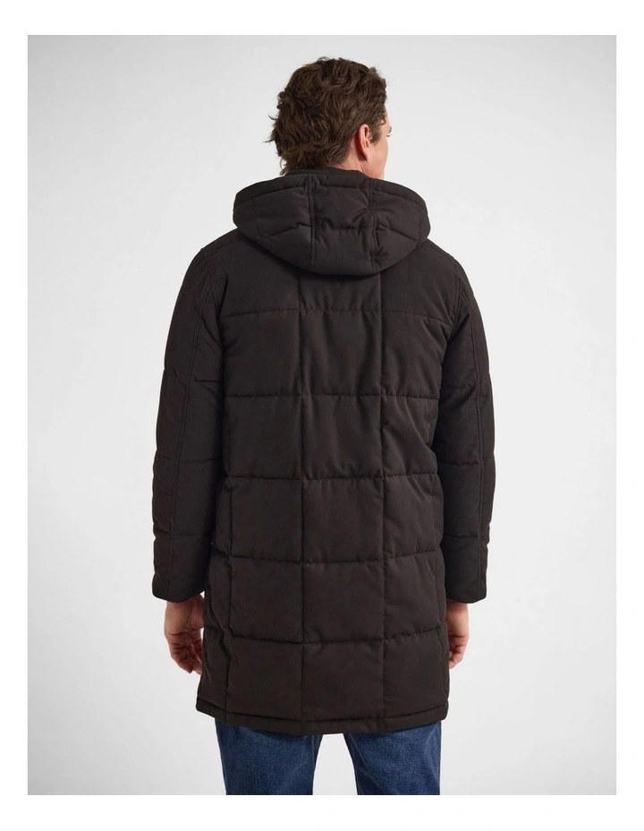 Hugh Puffer Coat in Black image 2