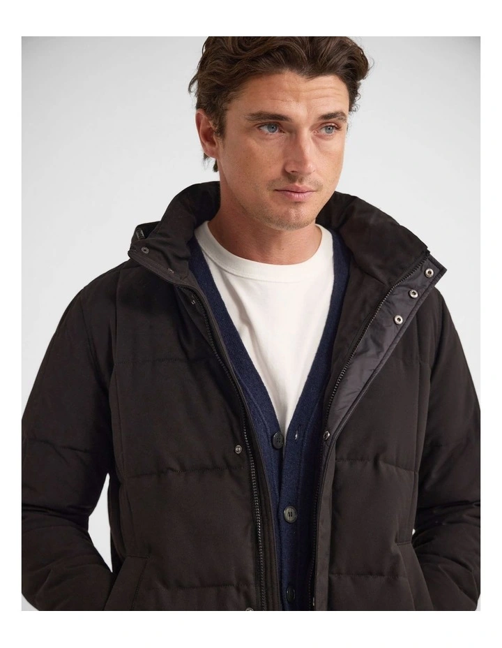 Hugh Puffer Coat in Black image 4
