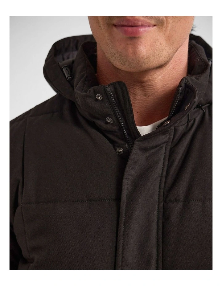 Hugh Puffer Coat in Black image 6