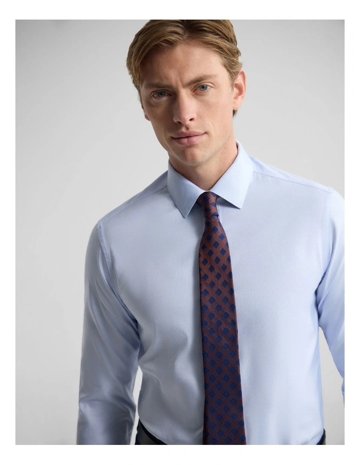Beckton Slim Fit Cotton Shirt in Sky image 2