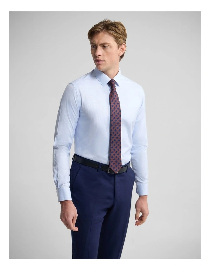 Beckton Slim Fit Cotton Shirt in Sky image 3