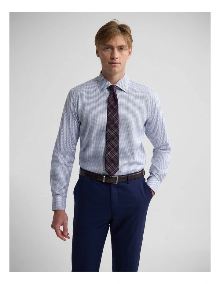 Islington Checked Classic Fit Shirt in Navy Check image 1