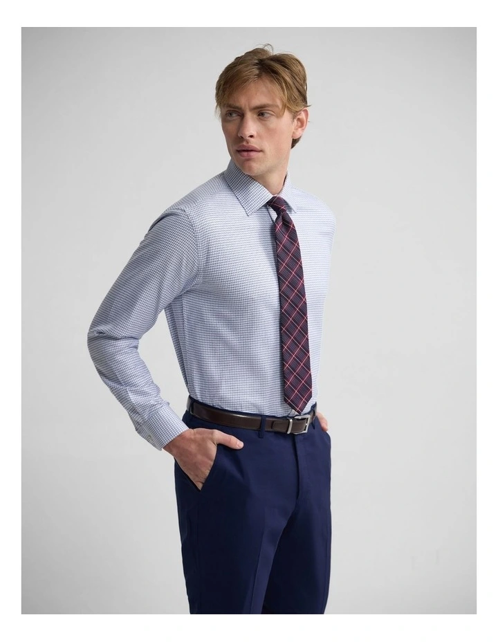 Islington Checked Classic Fit Shirt in Navy Check image 3