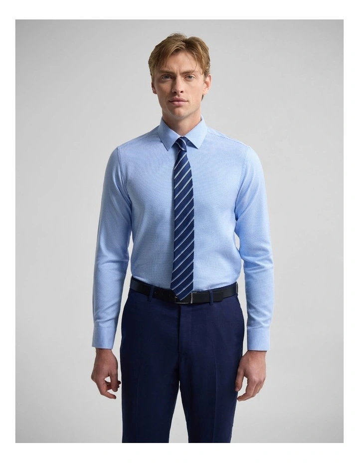 Beckton Slim Fit Cotton Shirt in Navy image 1