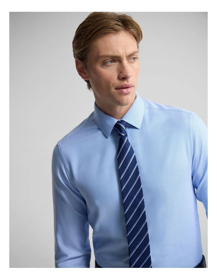 Beckton Slim Fit Cotton Shirt in Navy image 2