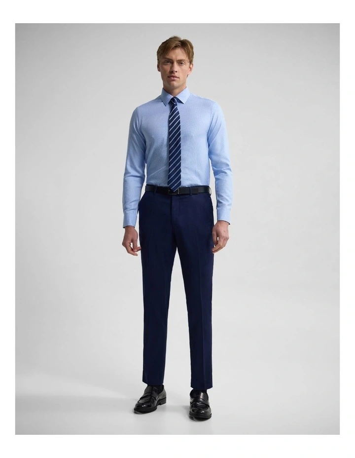 Beckton Slim Fit Cotton Shirt in Navy image 5