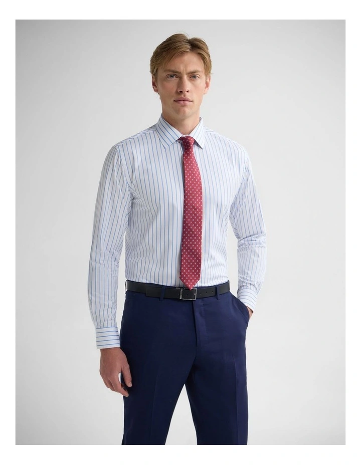 Islington Striped Classic Fit Shirt in Blue Stripe image 1