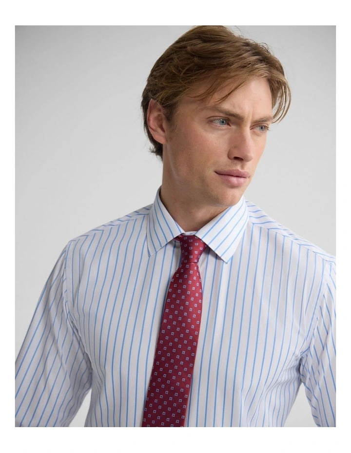 Islington Striped Classic Fit Shirt in Blue Stripe image 2