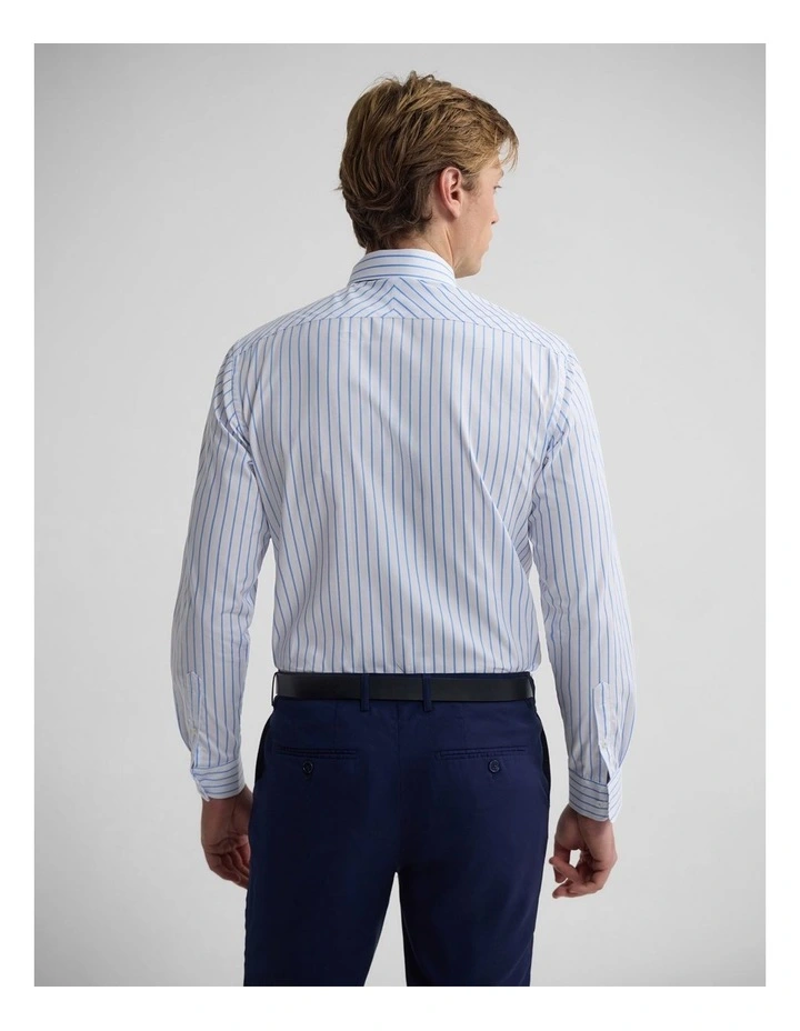 Islington Striped Classic Fit Shirt in Blue Stripe image 4