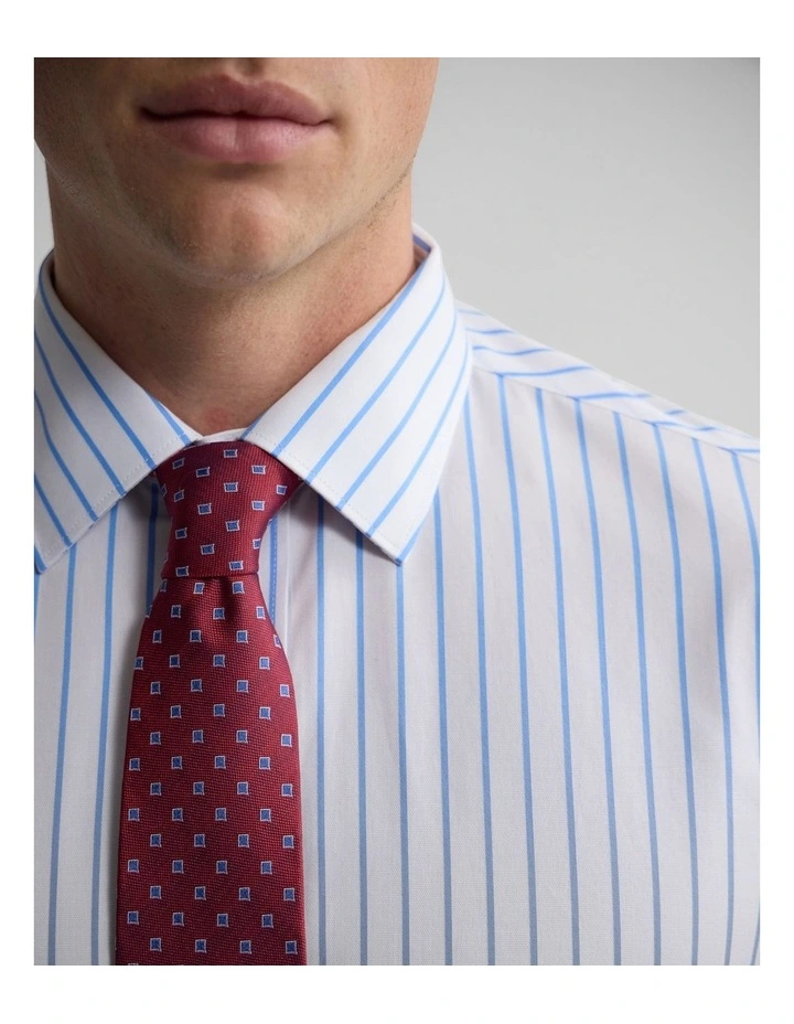 Islington Striped Classic Fit Shirt in Blue Stripe image 6