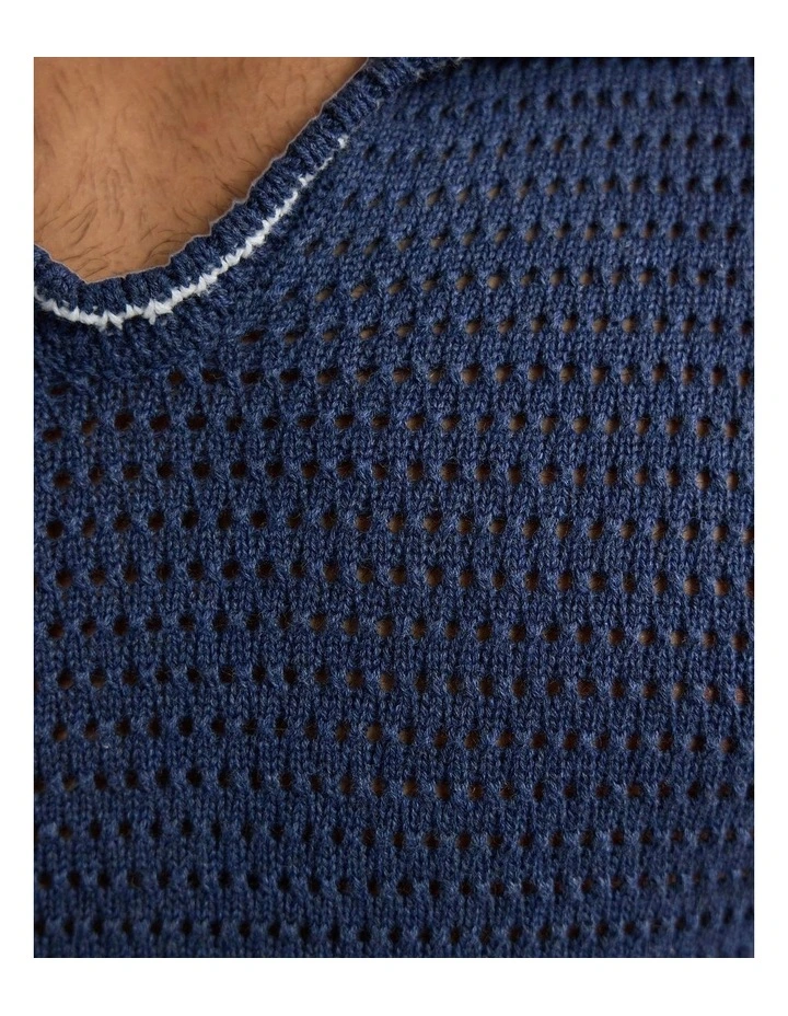 Oliver Contrast Stitch Polo in Navy image 6