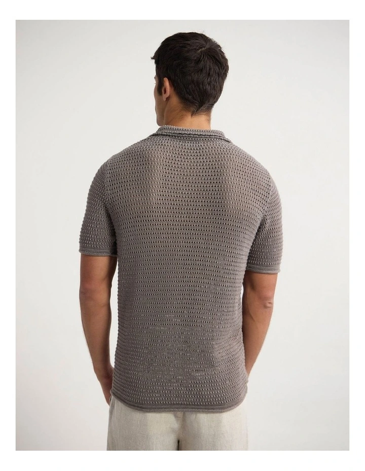 Oliver Contrast Stitch Polo in Mocha image 2