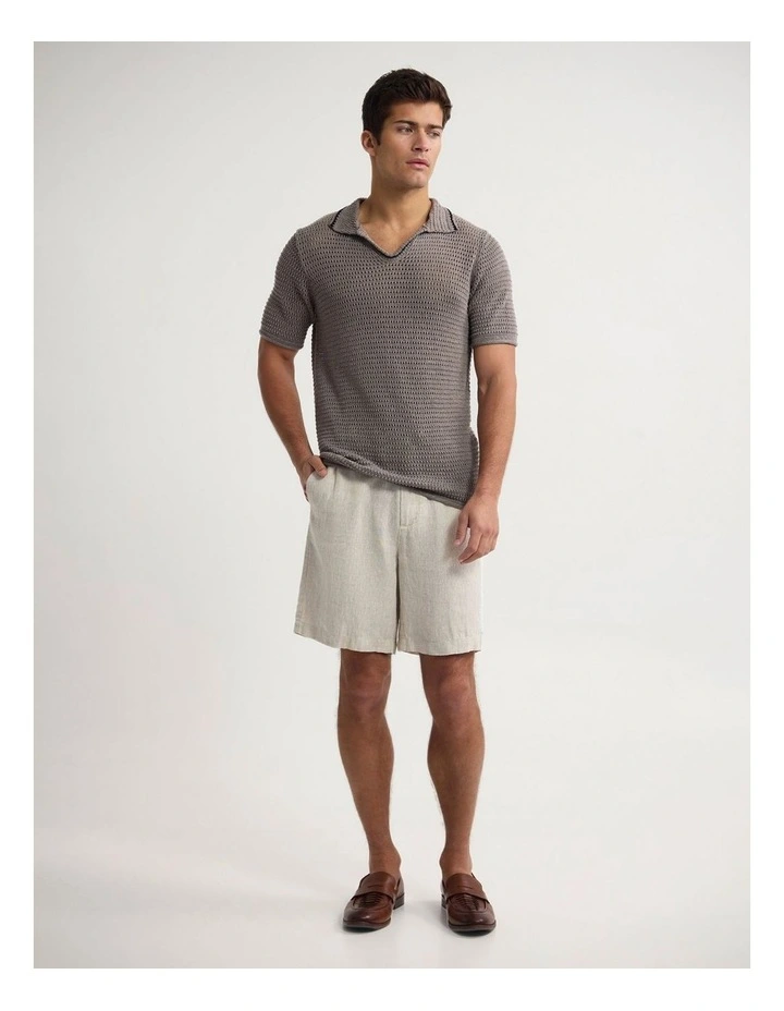 Oliver Contrast Stitch Polo in Mocha image 5