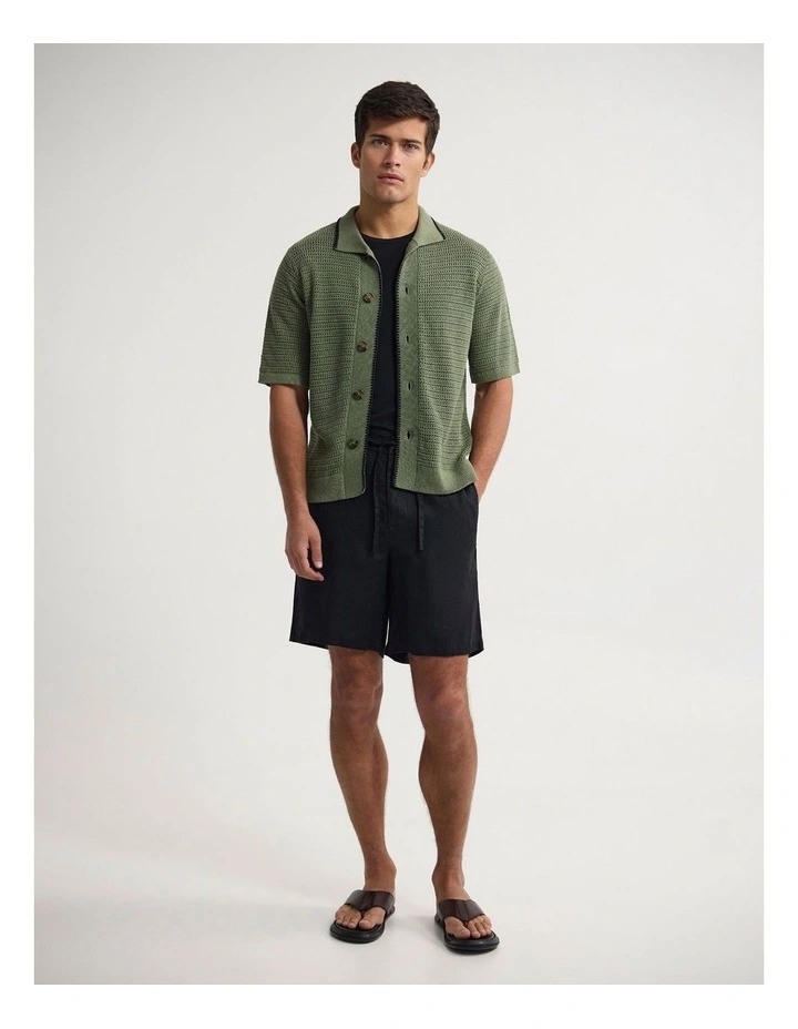 Silas Button Up Knit in Olive image 5