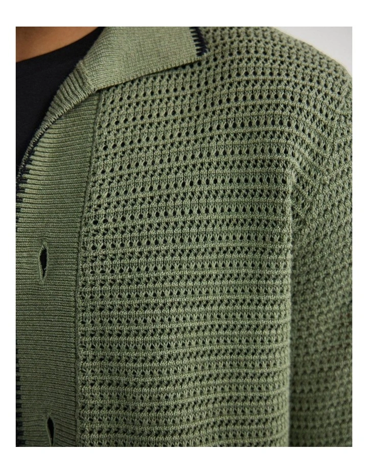 Silas Button Up Knit in Olive image 6