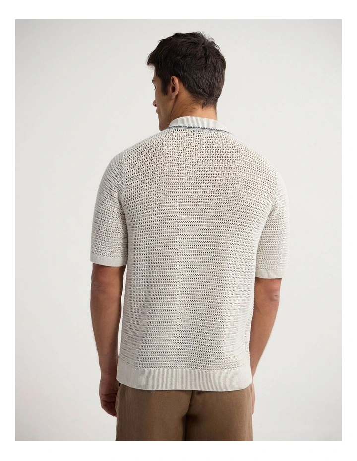 Silas Button Up Knit in Natural image 2