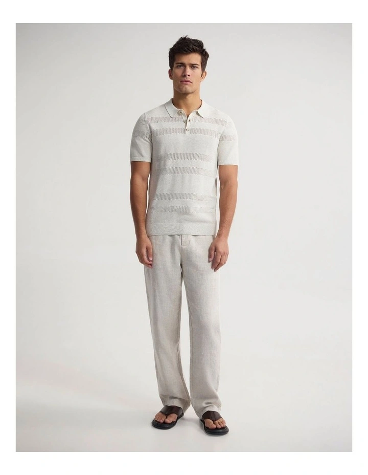 Lincon Polo Collar Knit in Natural image 5