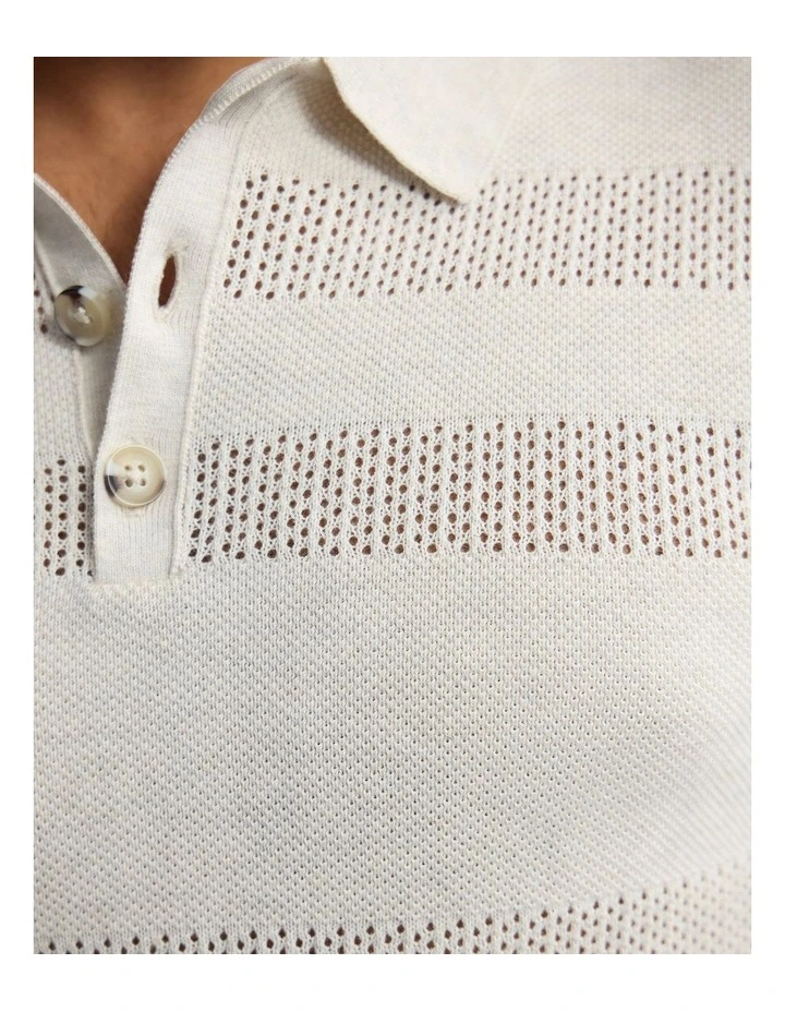 Lincon Polo Collar Knit in Natural image 6