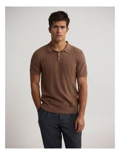 Lincon Polo Collar Knit in Chocolate