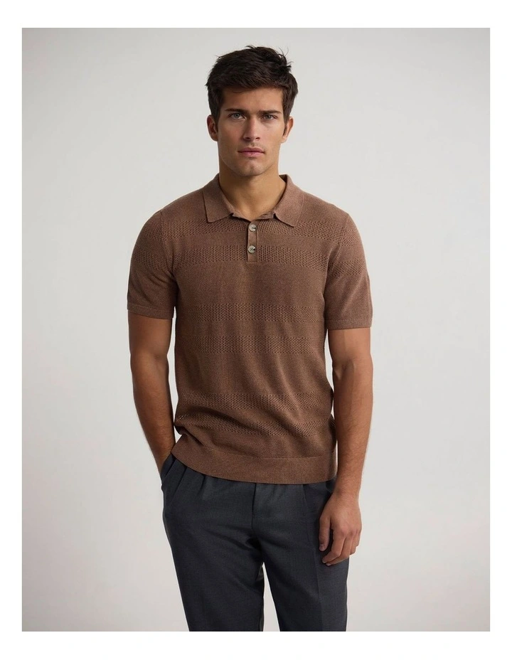 Lincon Polo Collar Knit in Chocolate image 1