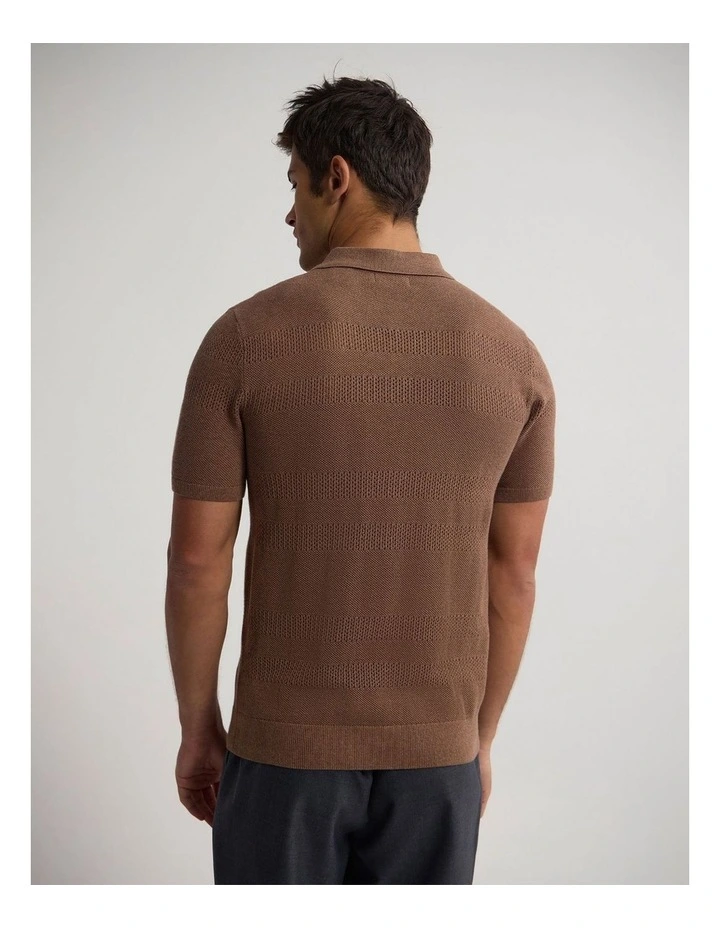 Lincon Polo Collar Knit in Chocolate image 2