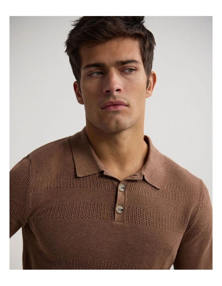 Lincon Polo Collar Knit in Chocolate image 4