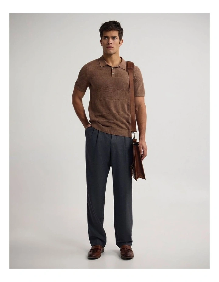 Lincon Polo Collar Knit in Chocolate image 5