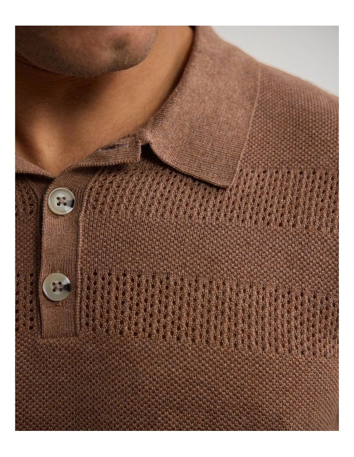 Lincon Polo Collar Knit in Chocolate image 6