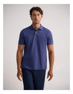 Reeve Pique Polo in Blue