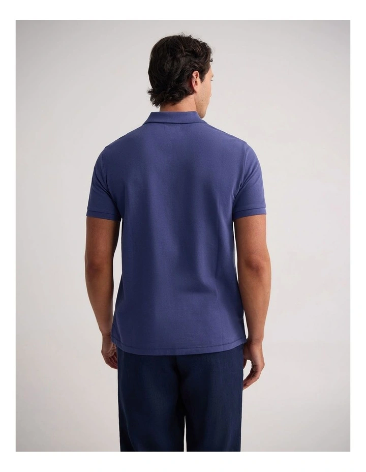 Reeve Pique Polo in Blue image 2
