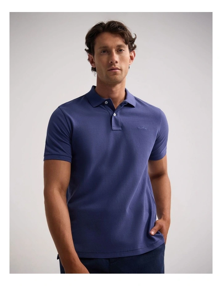 Reeve Pique Polo in Blue image 4