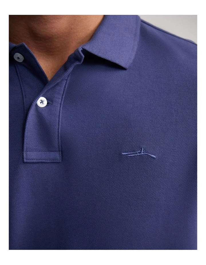 Reeve Pique Polo in Blue image 6