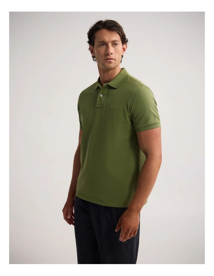 Reeve Pique Polo in Green image 3