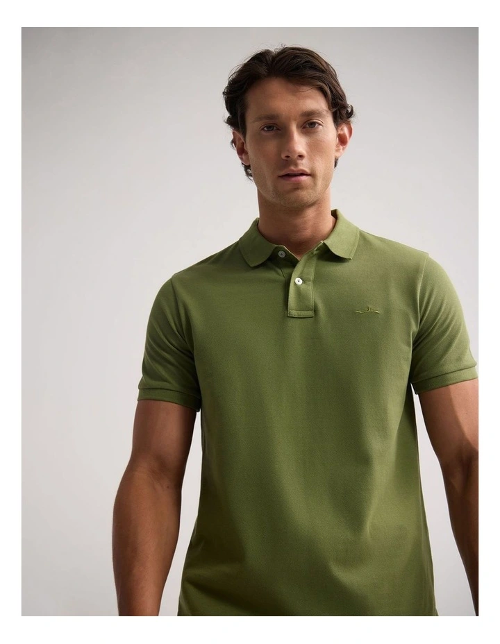 Reeve Pique Polo in Green image 4