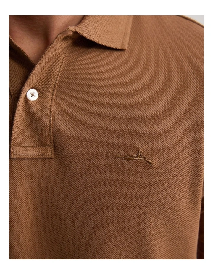Reeve Pique Polo in Mocha image 6