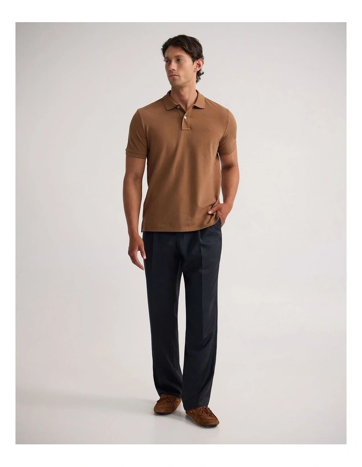 Reeve Pique Polo in Mocha image 7