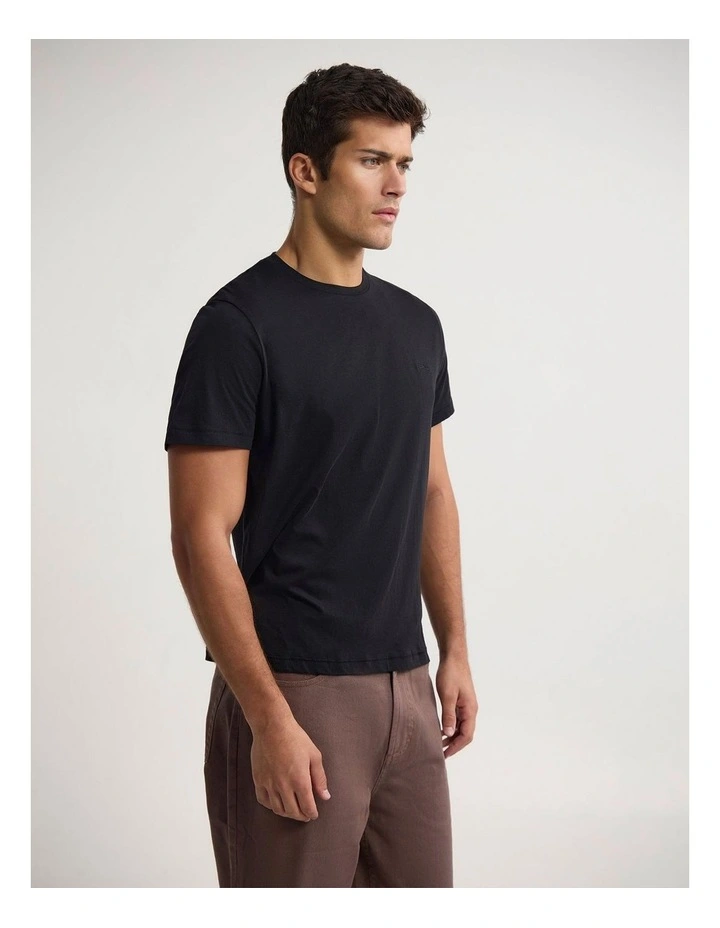 Jed Lightweight Jersey T-Shirt in Black image 3
