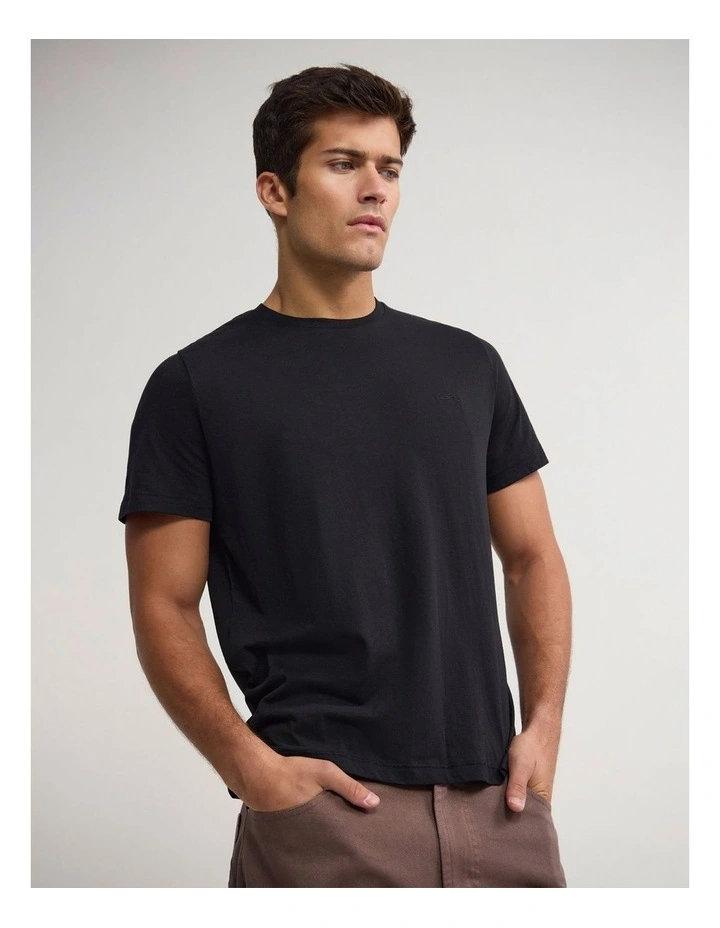 Jed Lightweight Jersey T-Shirt in Black image 4