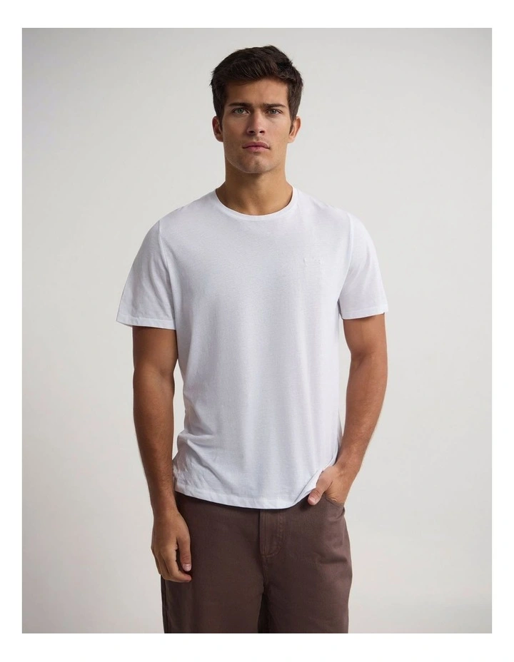 Jed Lightweight Jersey T-Shirt in White image 1