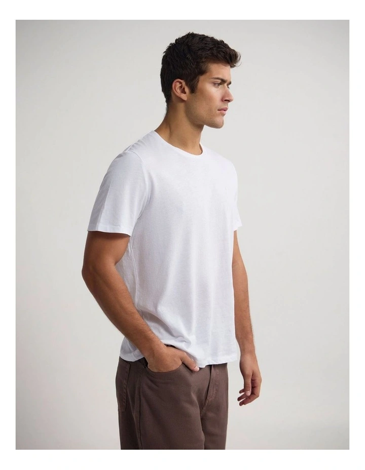 Jed Lightweight Jersey T-Shirt in White image 3