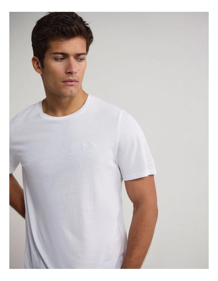 Jed Lightweight Jersey T-Shirt in White image 4