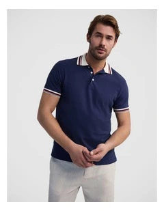 Bowie Pique Polo in Navy
