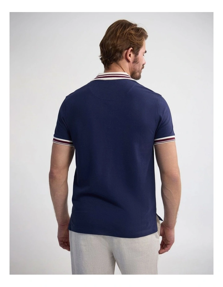 Bowie Pique Polo in Navy image 2